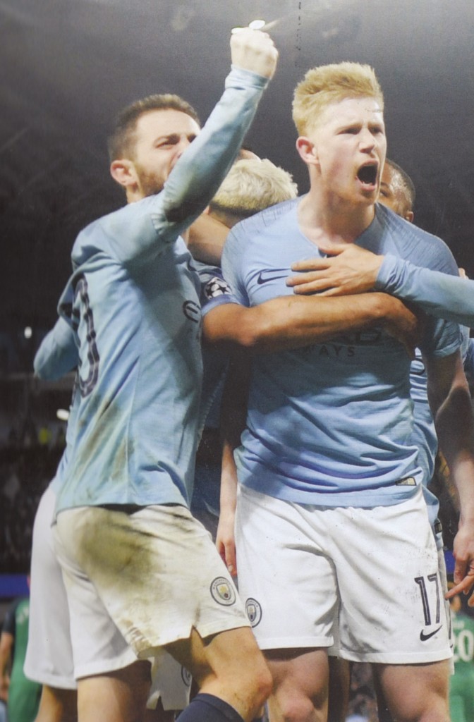 tottenham home champs lge 2018 to 19 aguero goal 4-2 celeb