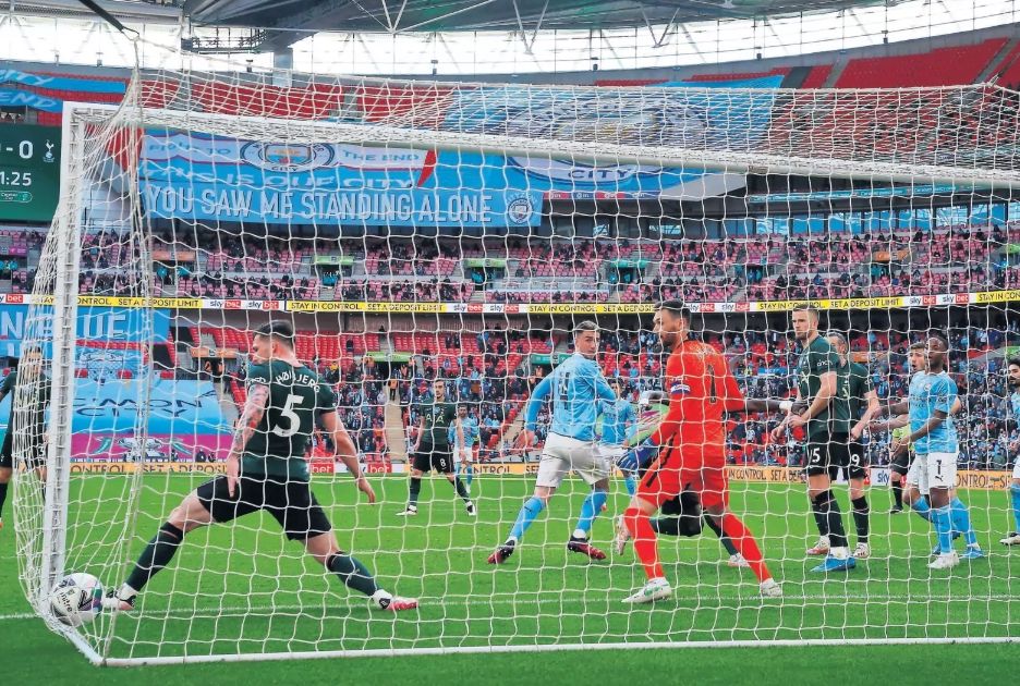 tottenham caraboa cup final 2021 laporte goal