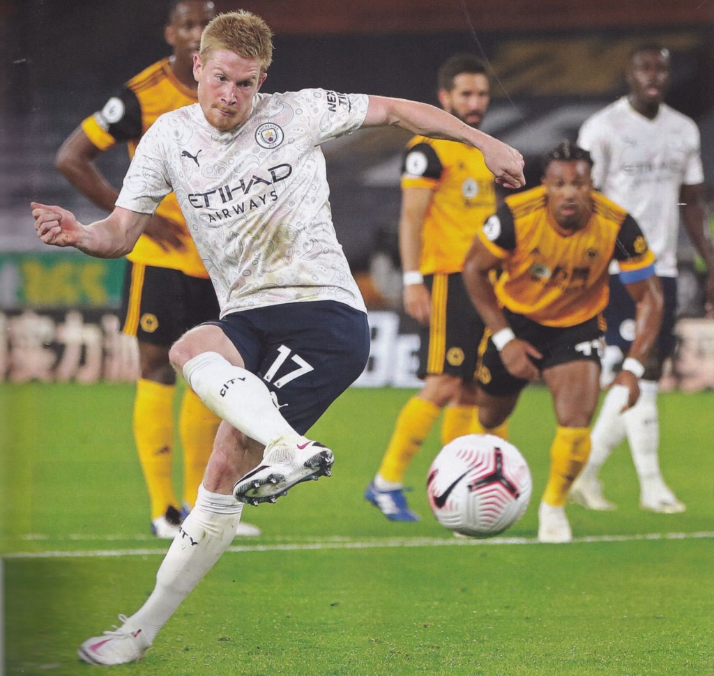 wolves away 2020 to 21 de bruyne pen goal