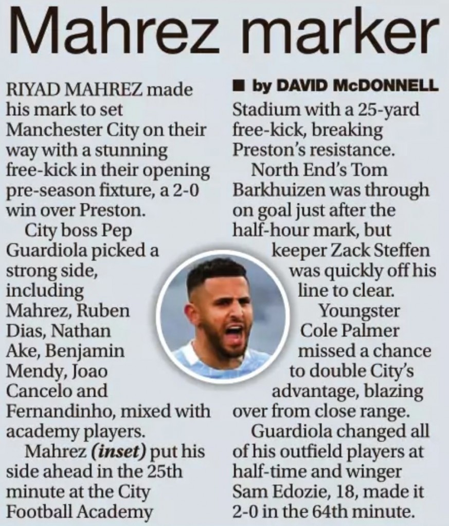 preston friendly 2021 to 22 daily star 28 july 2021