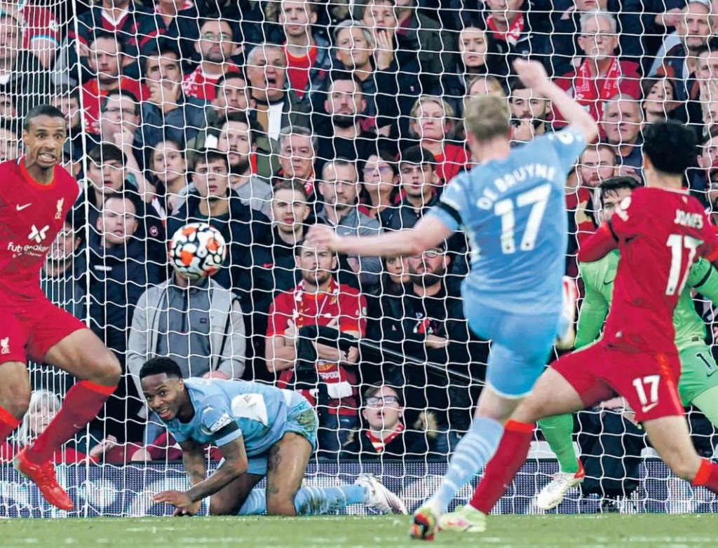 liverpool away 2021 to 22 de bruyne goal