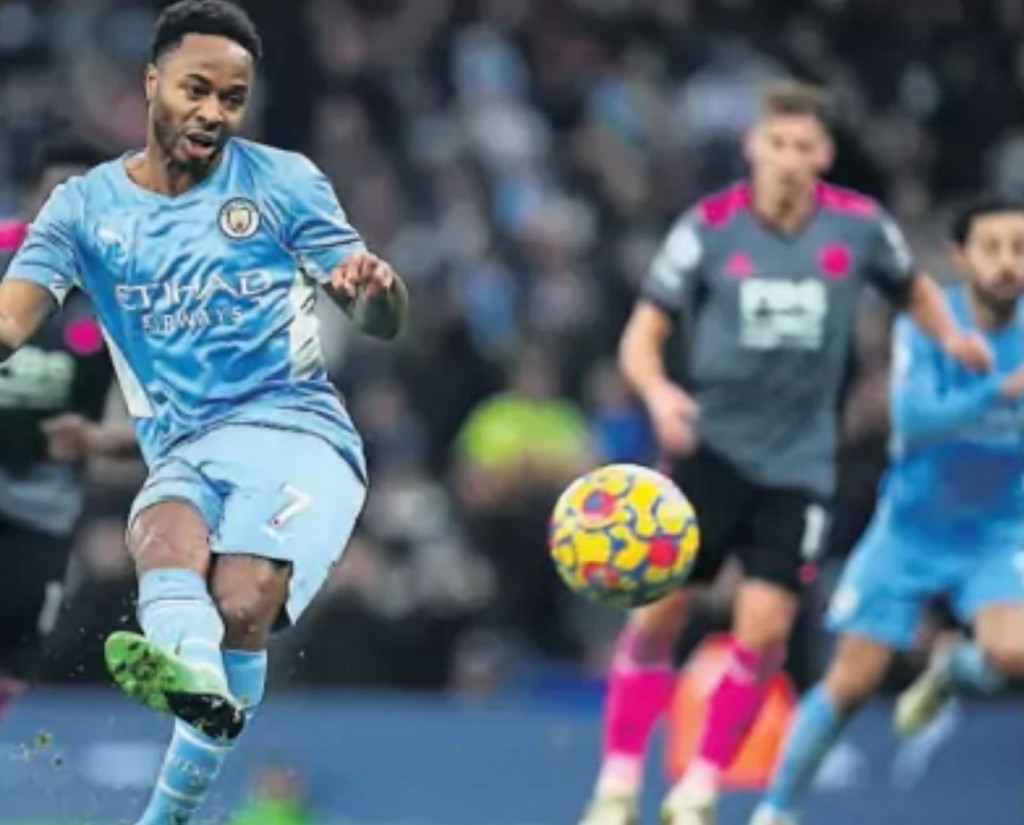 leicester home 2021 to 22  sterling pen goal2