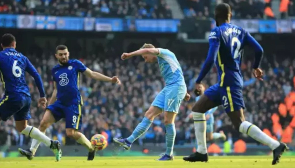 Chelsea home 2021 to 22 kdb goal3