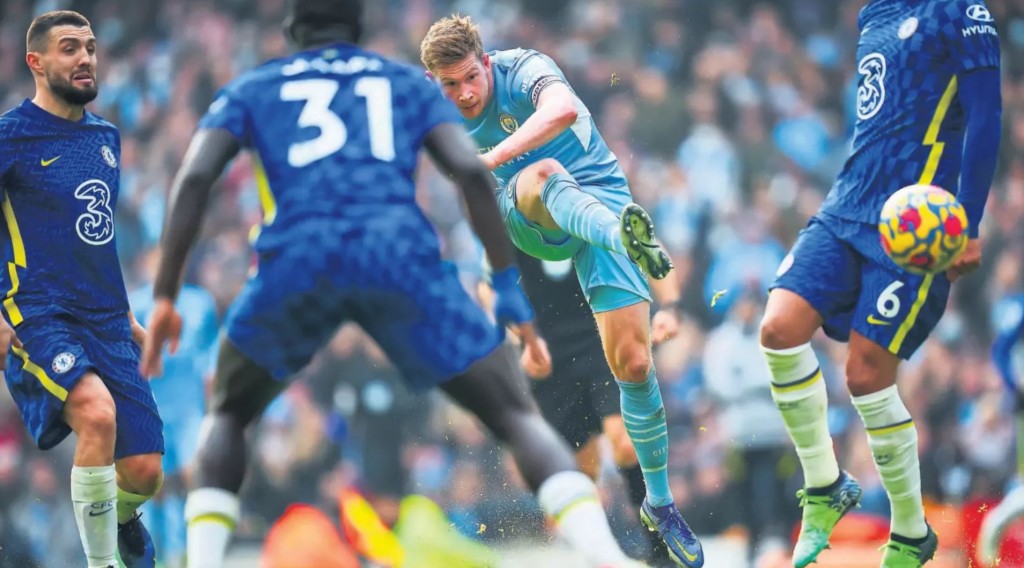 Chelsea home 2021 to 22 kdb goal4