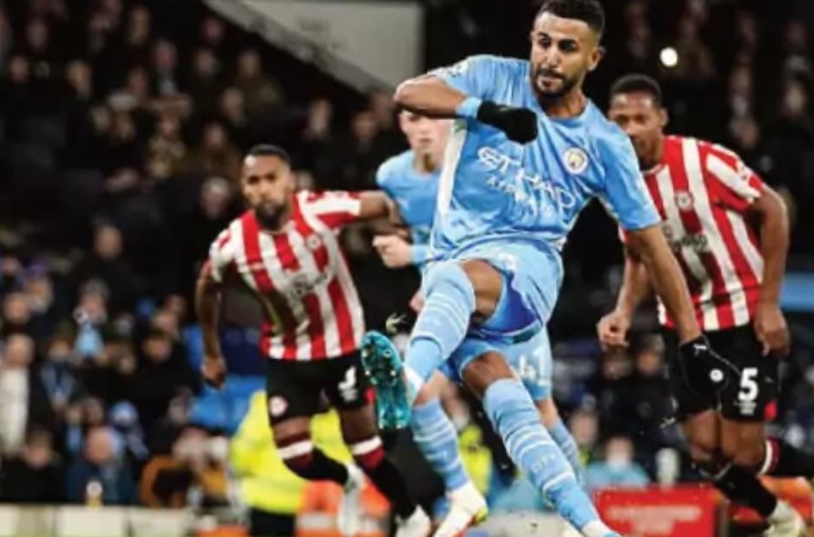 brentford home 2021 to 22 mahrez pen goal