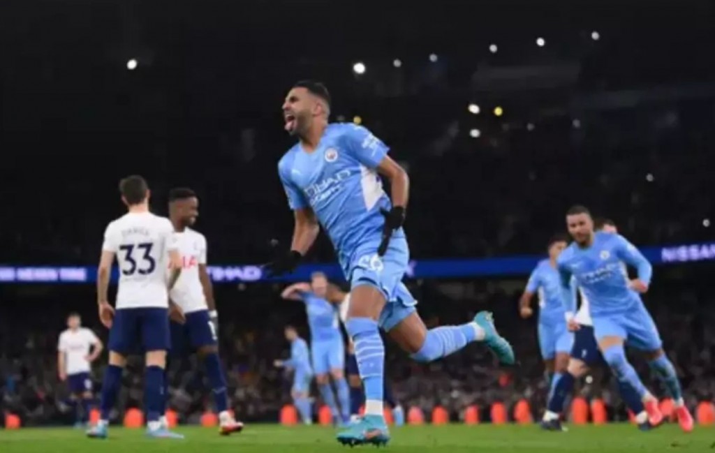 tottenham home 2021 to 22 mahrez goal