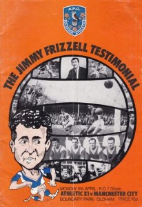 Oldham jimmy frizzell testimonial 1972 to 73 prog