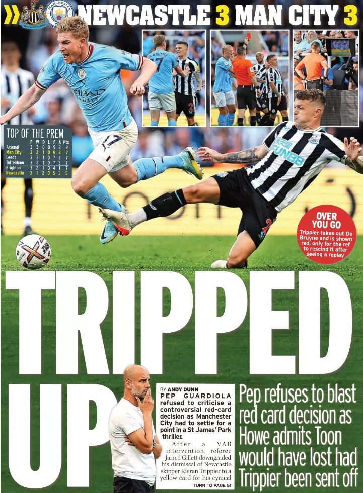 newcastle away 2022 to 23 daily mirror backpage