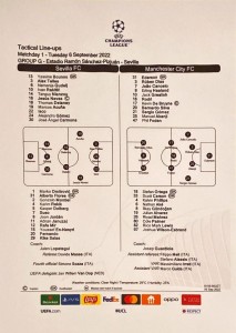 sevilla away 2022 to 23 teamsheet