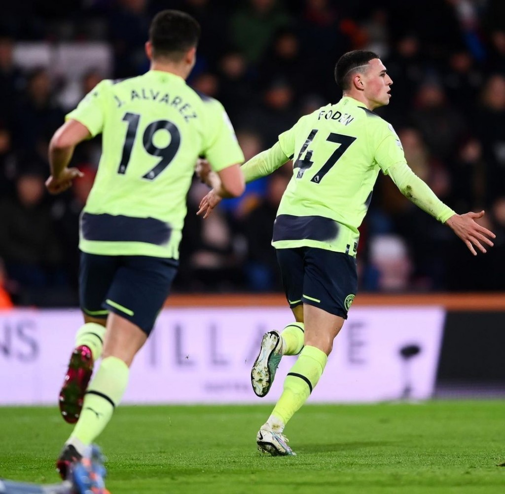 bournemouth away 2022 to 23 foden goal