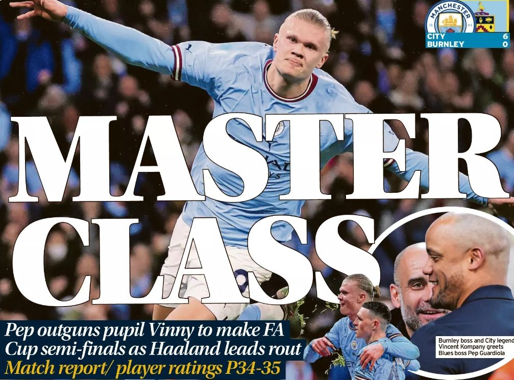 burnley home fa cup 2022 to 23 MEN Back page