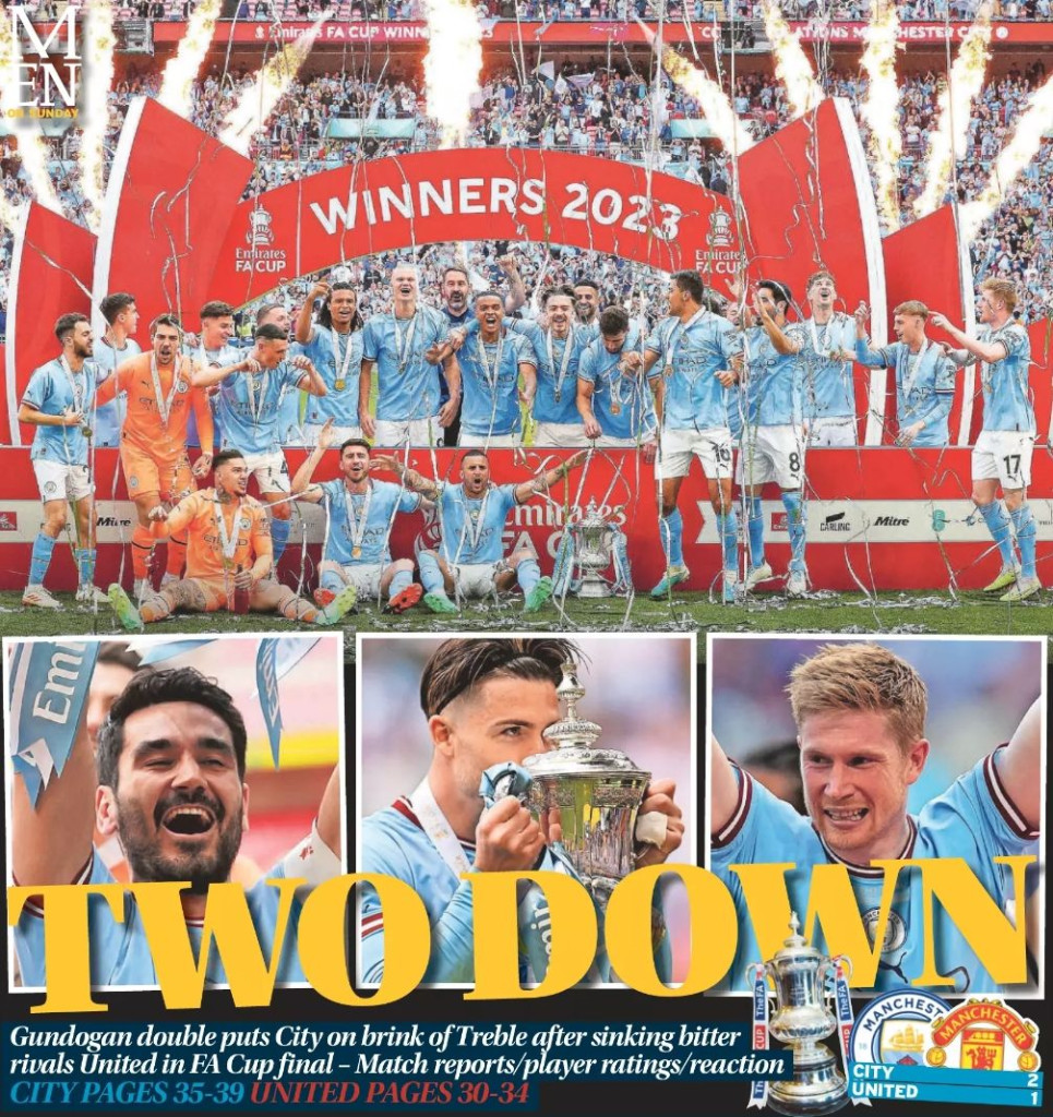 man utd fa cup final 2022 to 23 MEN Back page