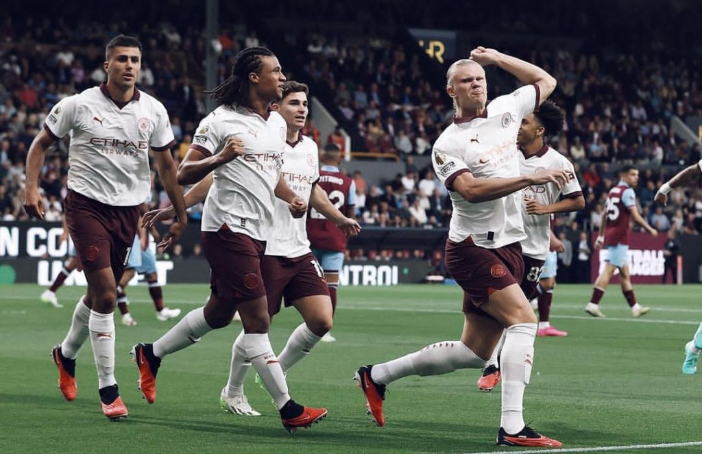 burnley away 2023 to 24 haaland goal celeb